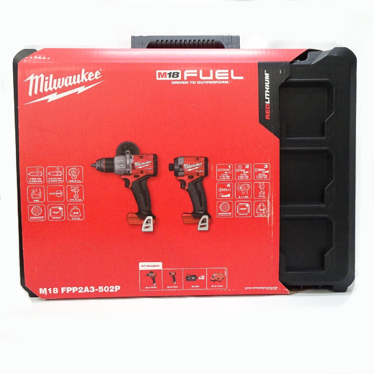 [ new goods ]Milwaukee Mill War key 18V 5.0Ah impact driver + vibration drill set M18 FPP2A3-502P