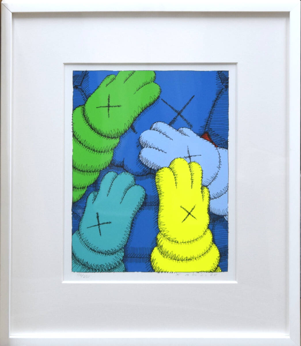 【真作保証】KAWS「URGE -Teal Blue」シルクスクリーン/直筆サイン入り/カウズ/現代アートの画像1