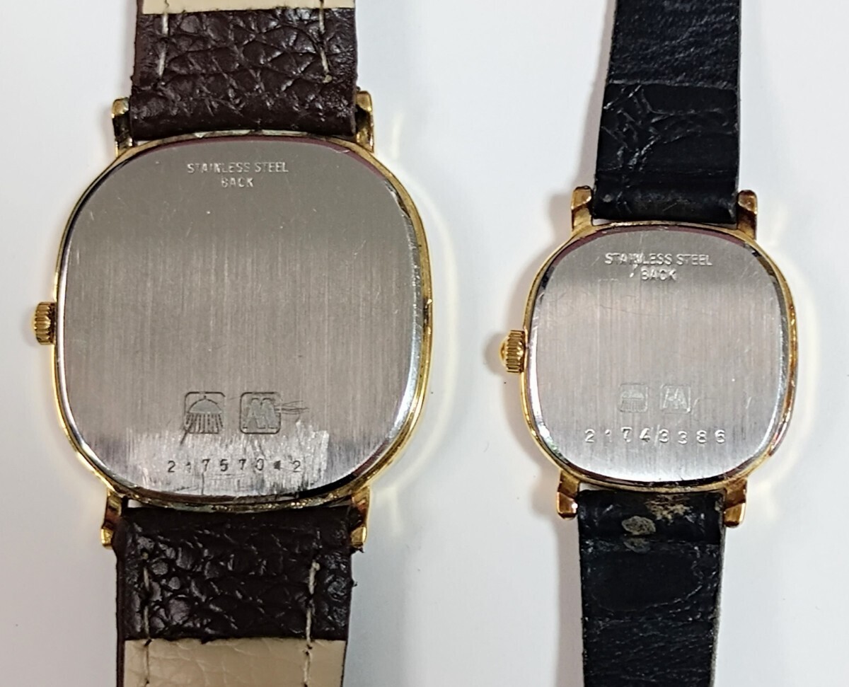 稼働品 ロンジン腕時計ペア ゴールド文字盤 新品電池 LONGINESの画像2