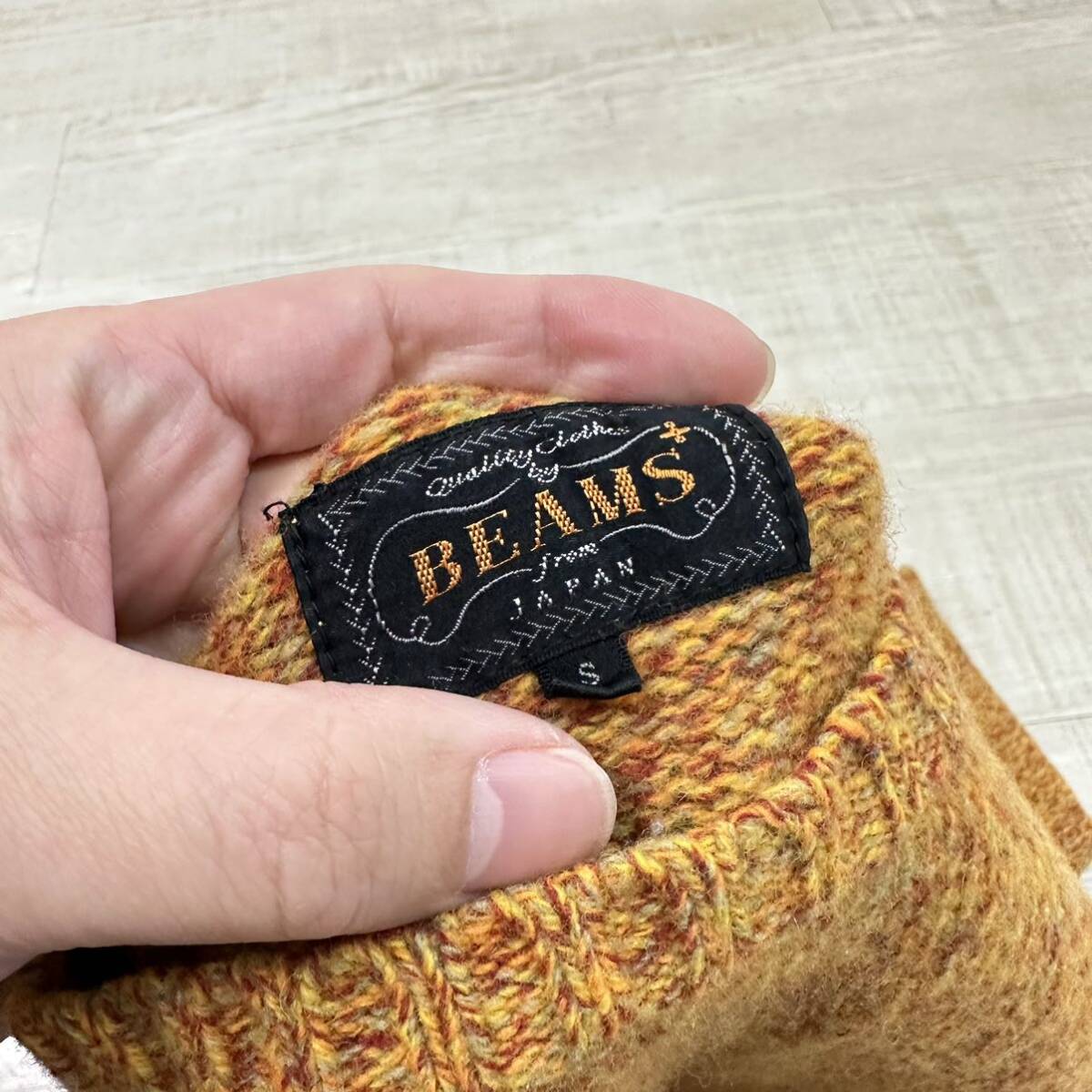 定番 BEAMS PLUS ビームス プラス ネップ クルーネック ニット メリノウール KNIT サイズ Sの画像6