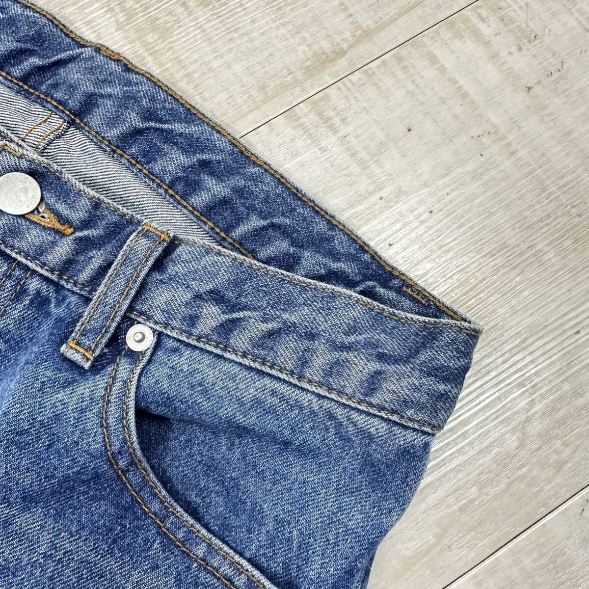 22aw 2022 ai no de アイノデ KURASHIKI クラシキ カットオフ フレア デニム パンツ FLARE DENIM PANTS sinode インディゴ 系 サイズ L_画像3