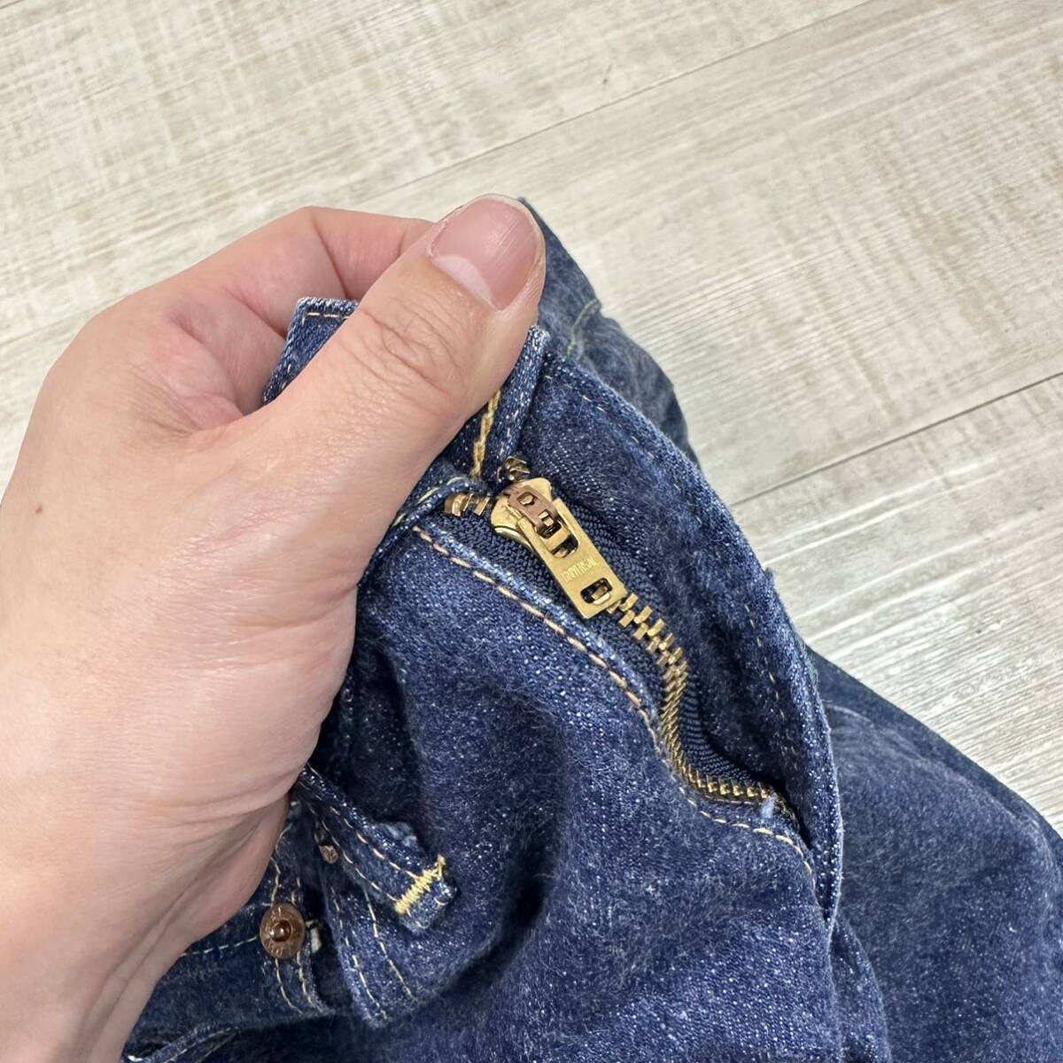 定番 orSlow オアスロウ 105 DENIM PANTS デニム パンツ 赤耳 ジッパーフライ or slow インディゴ 系 サイズ Sの画像8