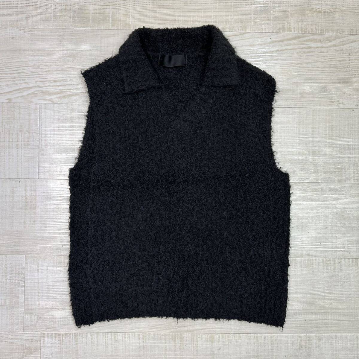23aw 2023 th products ティーエイチ プロダクツ Inflated Vest インフレイティド ベスト ブークレ撚糸 加工 black ブラック サイズ 1_画像2