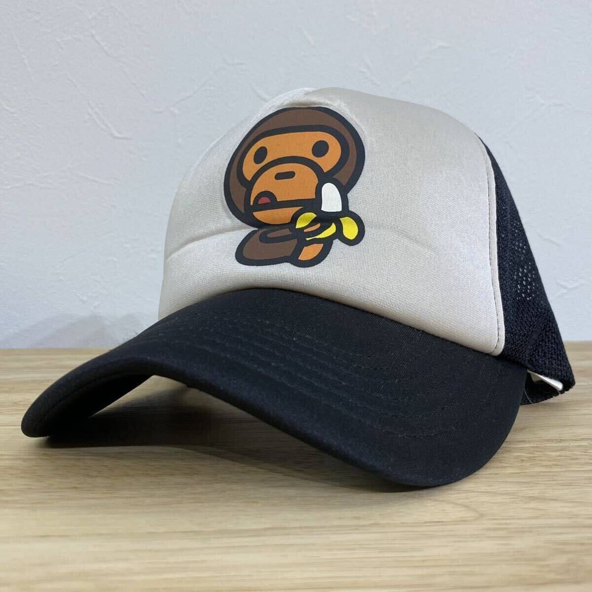 A BATHING APE ベイシング エイプ BABY MILO ベビーマイロ スナップバック メッシュ キャップ ブラック 系 SIZE FREE サイズ フリーサイズ_画像1