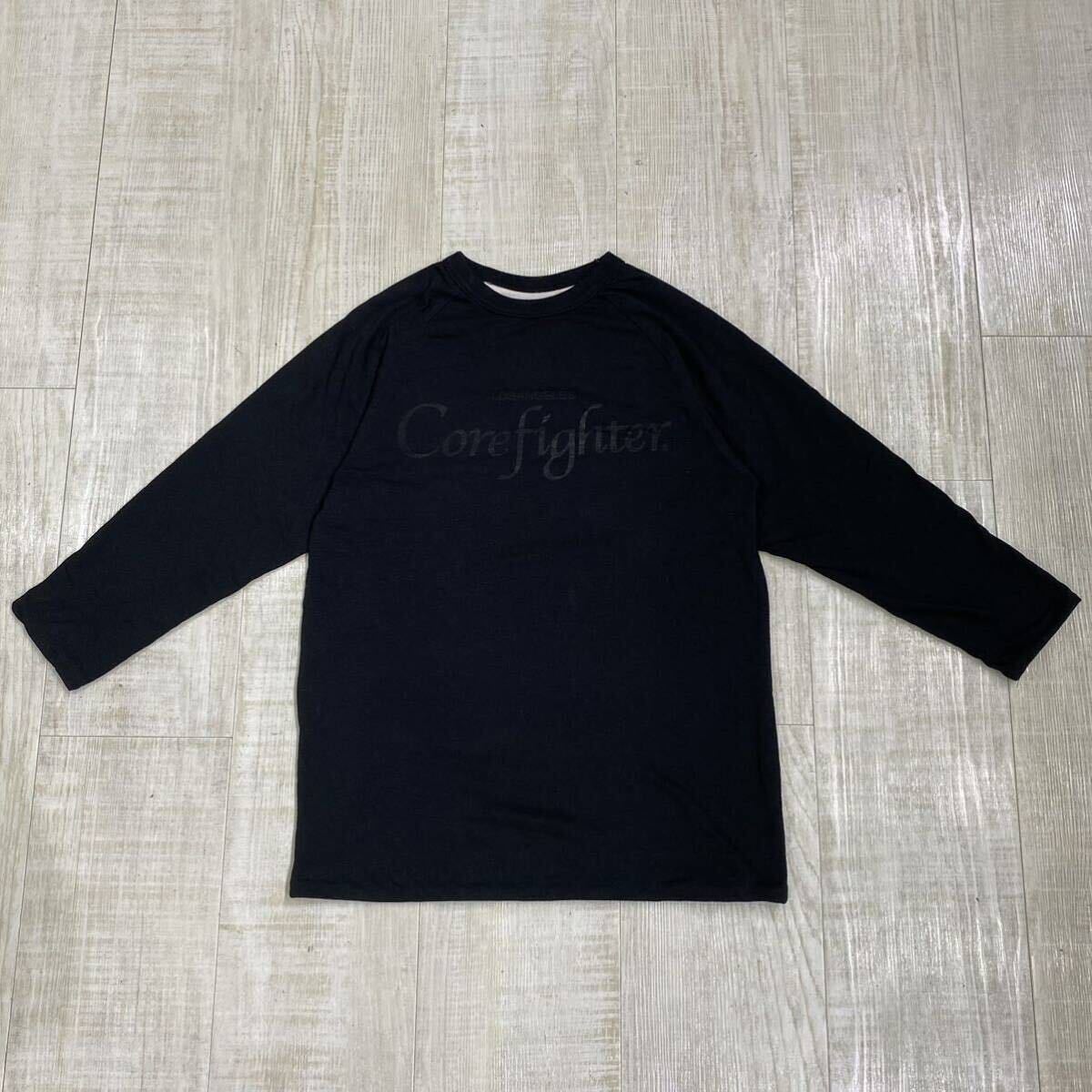 COREFIGHTER 2枚仕立て ラグランスリーブ カットソー ロゴ ロンT Logo L/S T-shirt５分袖 コアファイター MADE IN JAPAN Size M_画像1