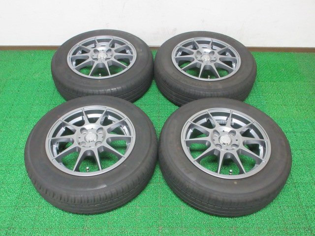 M148【送料無料】165/70R14 超溝高 8~8.5分山 ヨコハマ 夏タイヤ BluEarth-ES ES32 2021年製 ホイールセット 4本 激安 ヴィッツ アクア 等の画像1