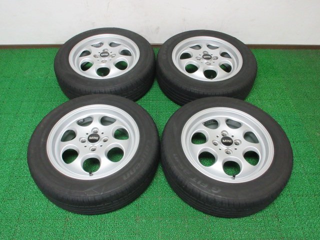 AZ121【送料無料 SALE品】175/65R15 超溝高 8.5~9分山 夏タイヤ 2022年製 アルミ ホイールセット 4本 BMW MINI ミニ 純正 激安 早い者勝ちの画像1