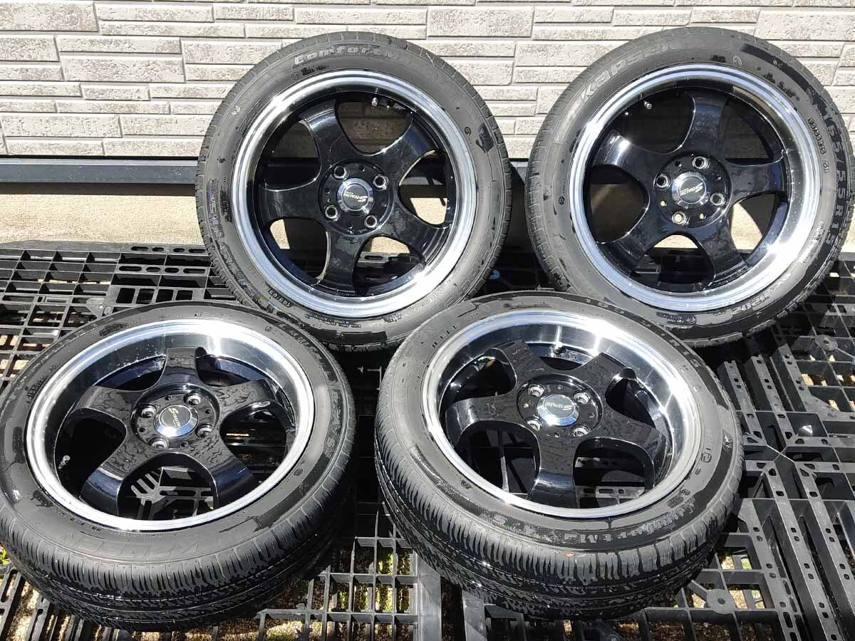 中古 STEALTH Racing K36 15x5.5J KAPSEN 165/55R15 タイヤ付4本セット 軽四用 ステルス レーシングの画像1