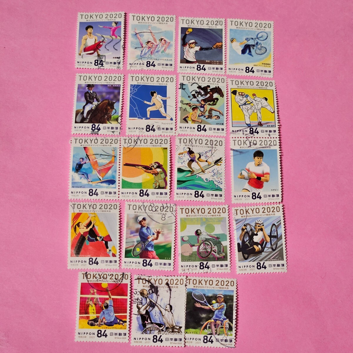 ☆★使用済み切手[東京2020オリンピック・パラリンピック競技大会]バラ19種の画像1
