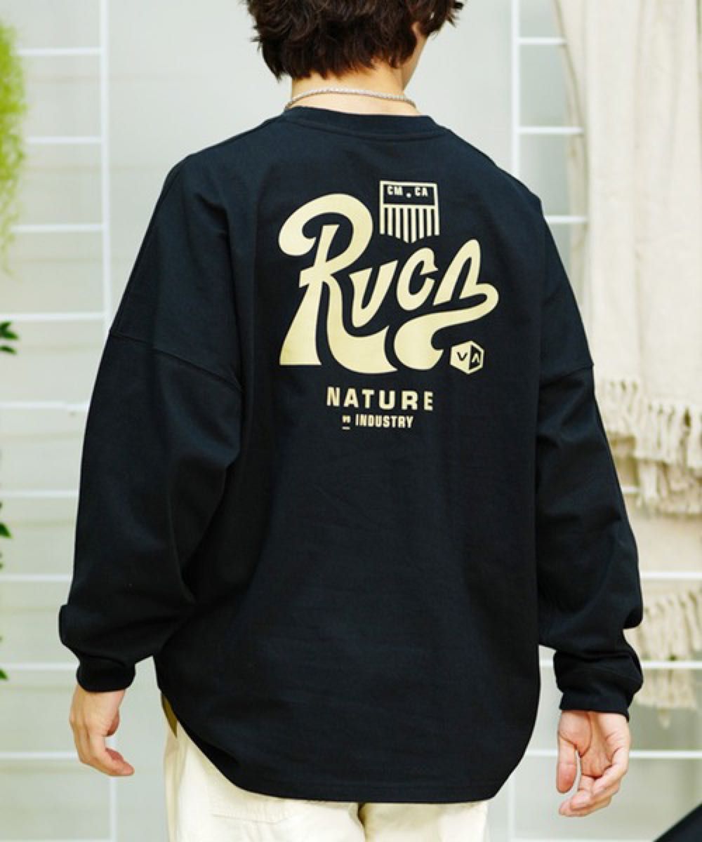 ルーカ RVCA バックプリント ロゴ 長袖 ロンT ロングスリーブTシャツ メンズ レディース ブラック M