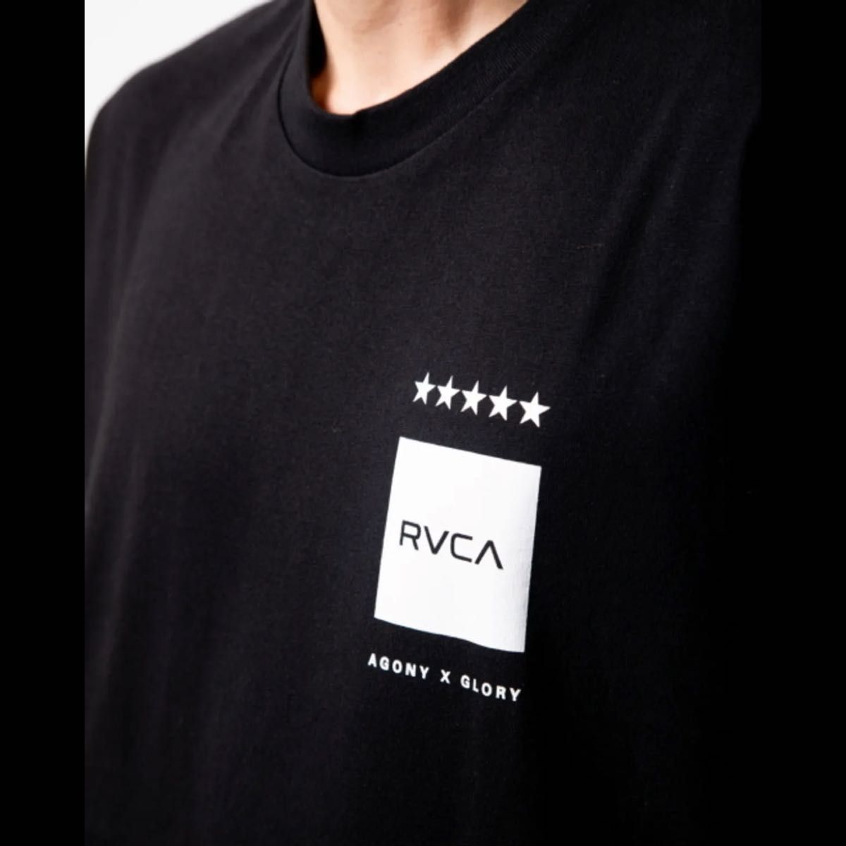 RVCA ルーカ 逆転ロゴ バックプリントロングスリーブTシャツ 長袖 ロンＴ 男女兼用 メンズ レディース ブラック XL