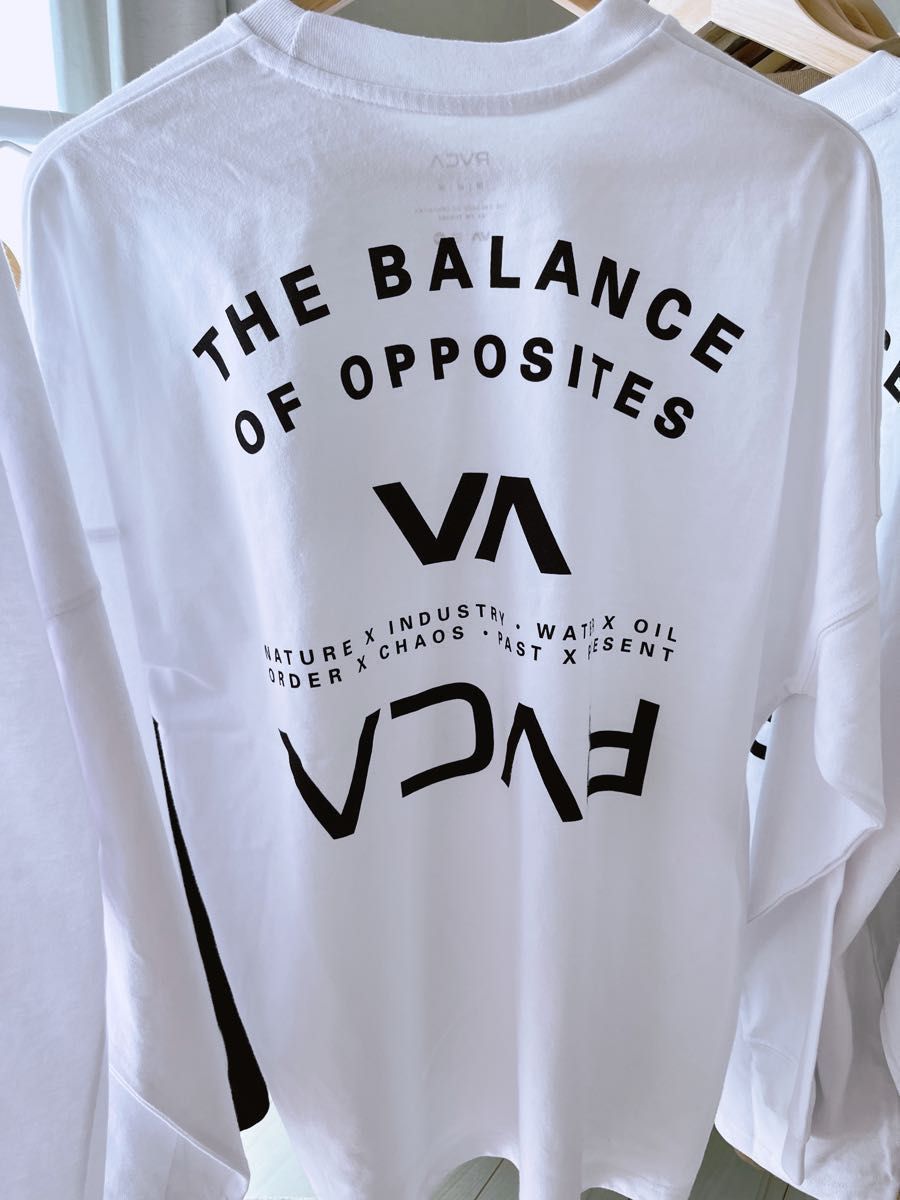 ルーカ RVCA バック逆転ロゴプリント 長袖 ロングスリーブTシャツ ホワイト 新品未使用 ワケあり トップス 男女兼用 L