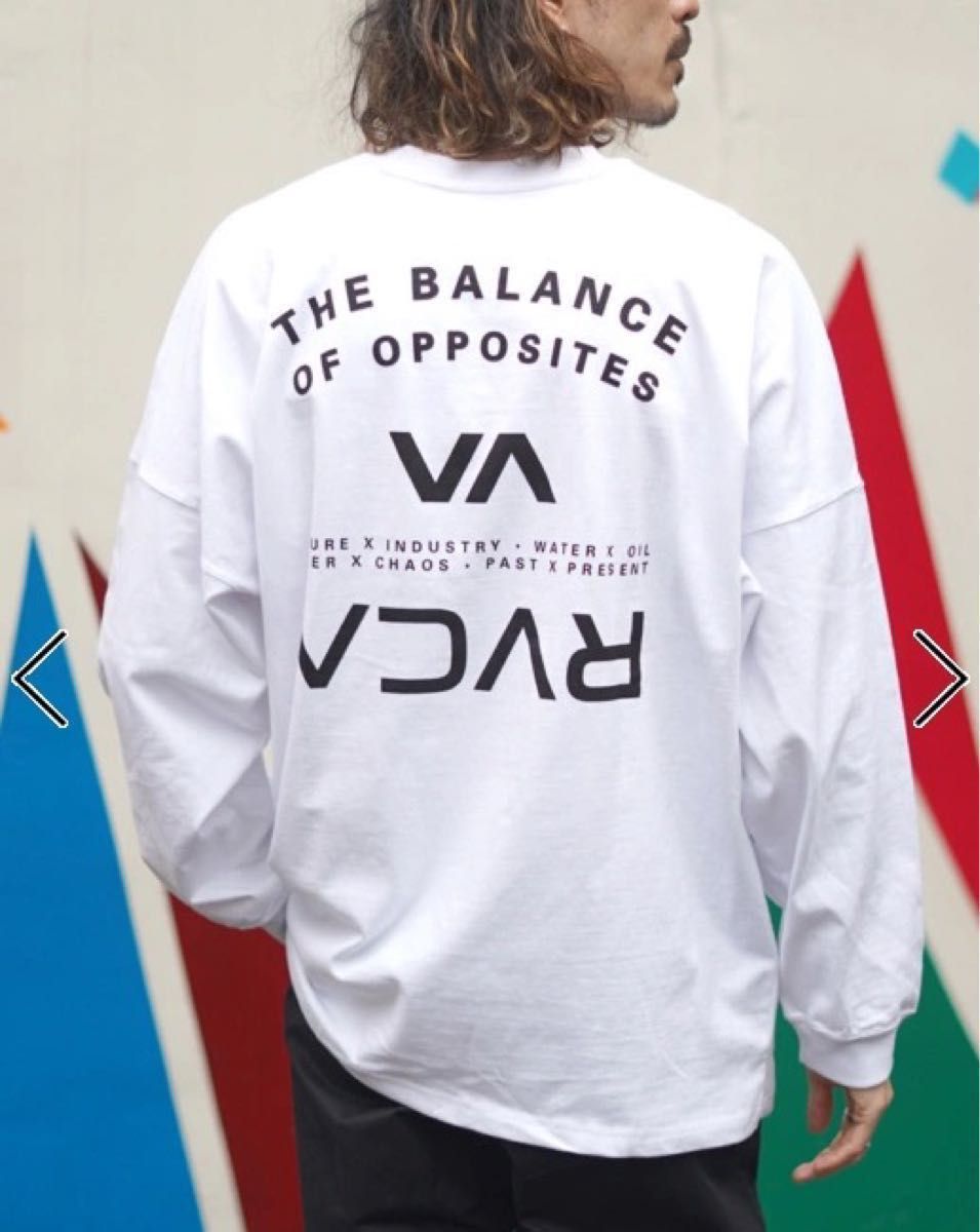 ルーカ RVCA バック逆転ロゴプリント 長袖 ロングスリーブTシャツ ホワイト 新品未使用 ワケあり トップス 男女兼用 L