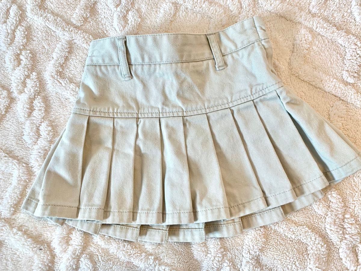 80cm ショートパンツ スカート プティマイン ラルフローレン 夏 女の子 リボン ベビー プリーツ デニム