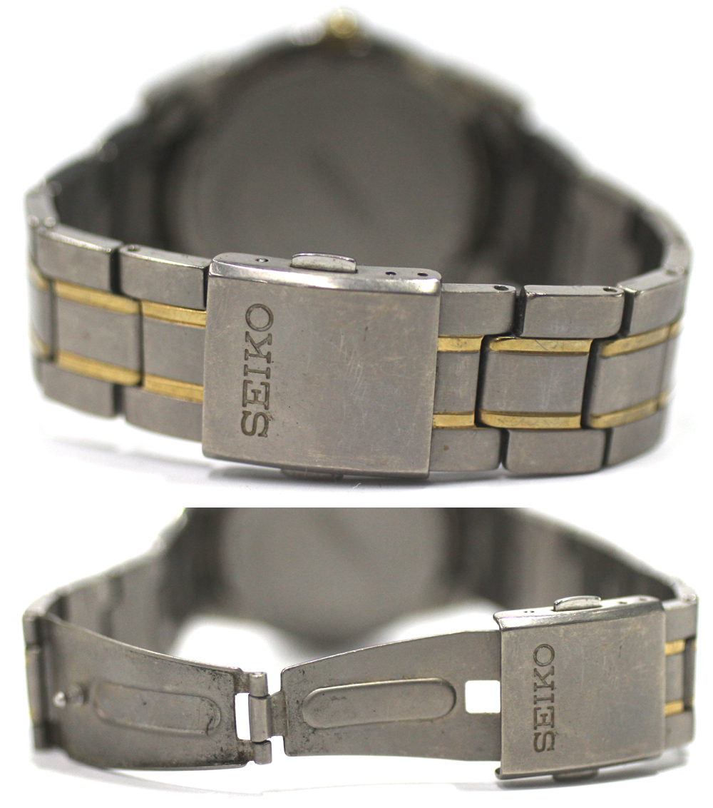 【SEIKO】セイコー SAPHIRE TITANIUM チタン製 デイデイト メンズ クォーツ 腕時計 電池交換済みの画像9