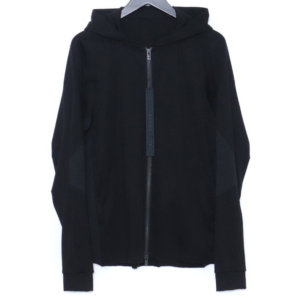 未使用 DEVOA Hooded jacket 80/3 jersey サイズ1 ブラック CSE-SPLH デヴォア フーディージャケット ジップパーカーの画像1