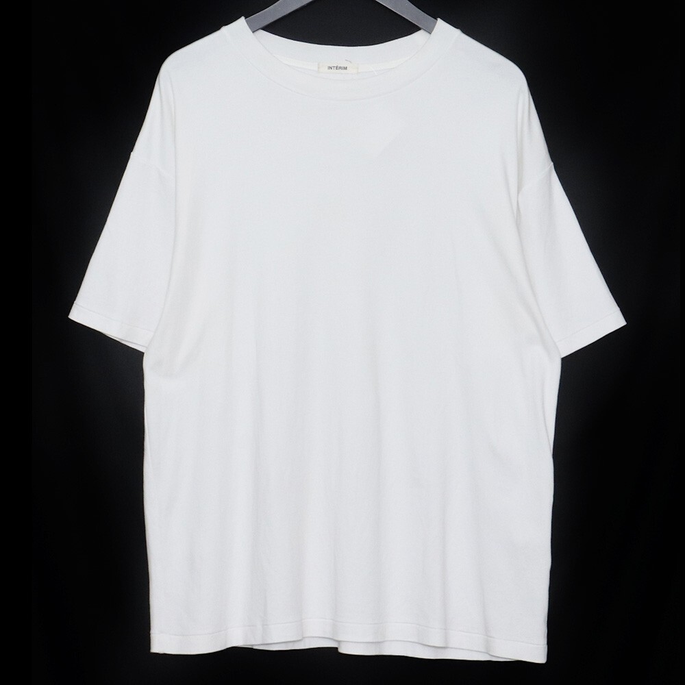 INTERIM ショートスリーブカットソー サイズ5 ホワイト インテリム クルーネック 半袖Tシャツ 無地_画像1
