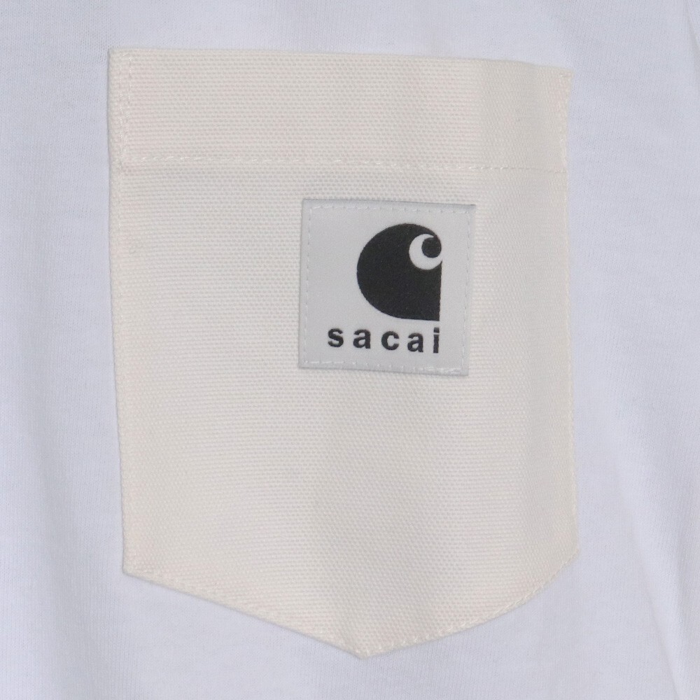 未使用 SACAI × CARHARTT WIP L/S T-Shirt 2 ホワイト 24-0726S サカイ カーハートダブリューアイピー コラボ サイドシームジップ ロンT_画像4