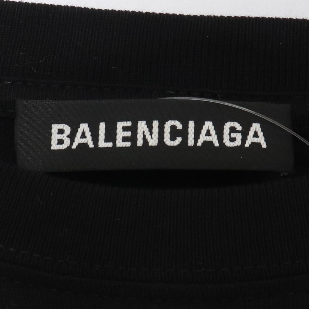 BALENCIAGA フロントロゴプリントTシャツ S/S TEE Sサイズ ブラッ バレンシアガ 半袖カットソー_画像4