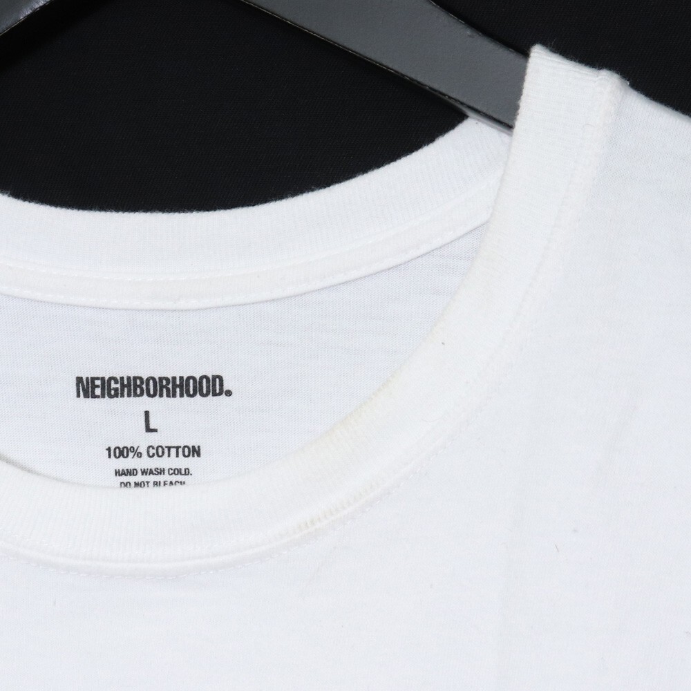 NEIGHBORHOOD NH TEE SS-2 Lサイズ ホワイト 231PCNH-ST02 ネイバーフッド ロゴTシャツ 半袖カットソー フロントの画像6