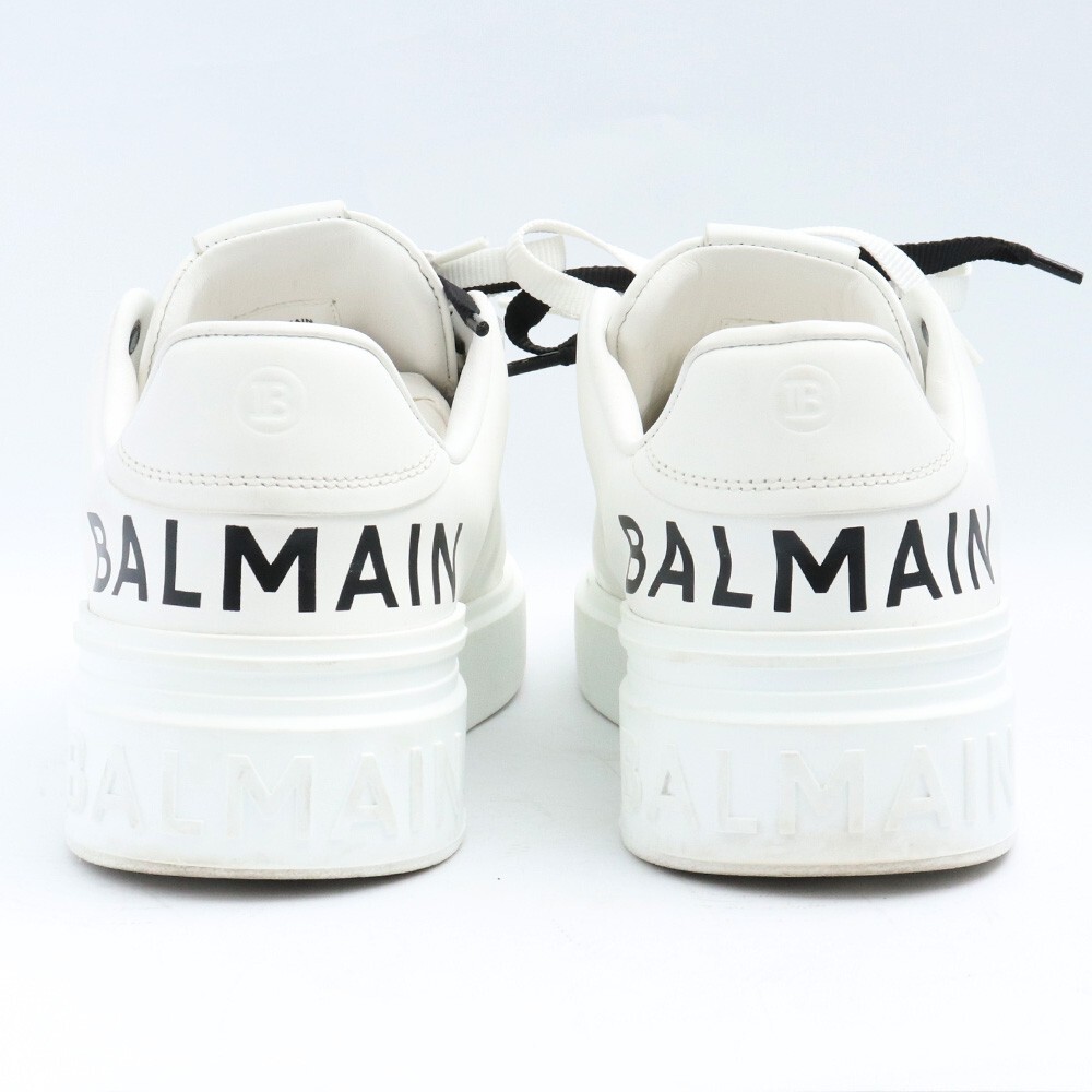 28cm BALMAIN гладкий кожа B-Court спортивные туфли размер 43 GAB AM0VI288LTRB Balmain B пальто smooth leather trainers