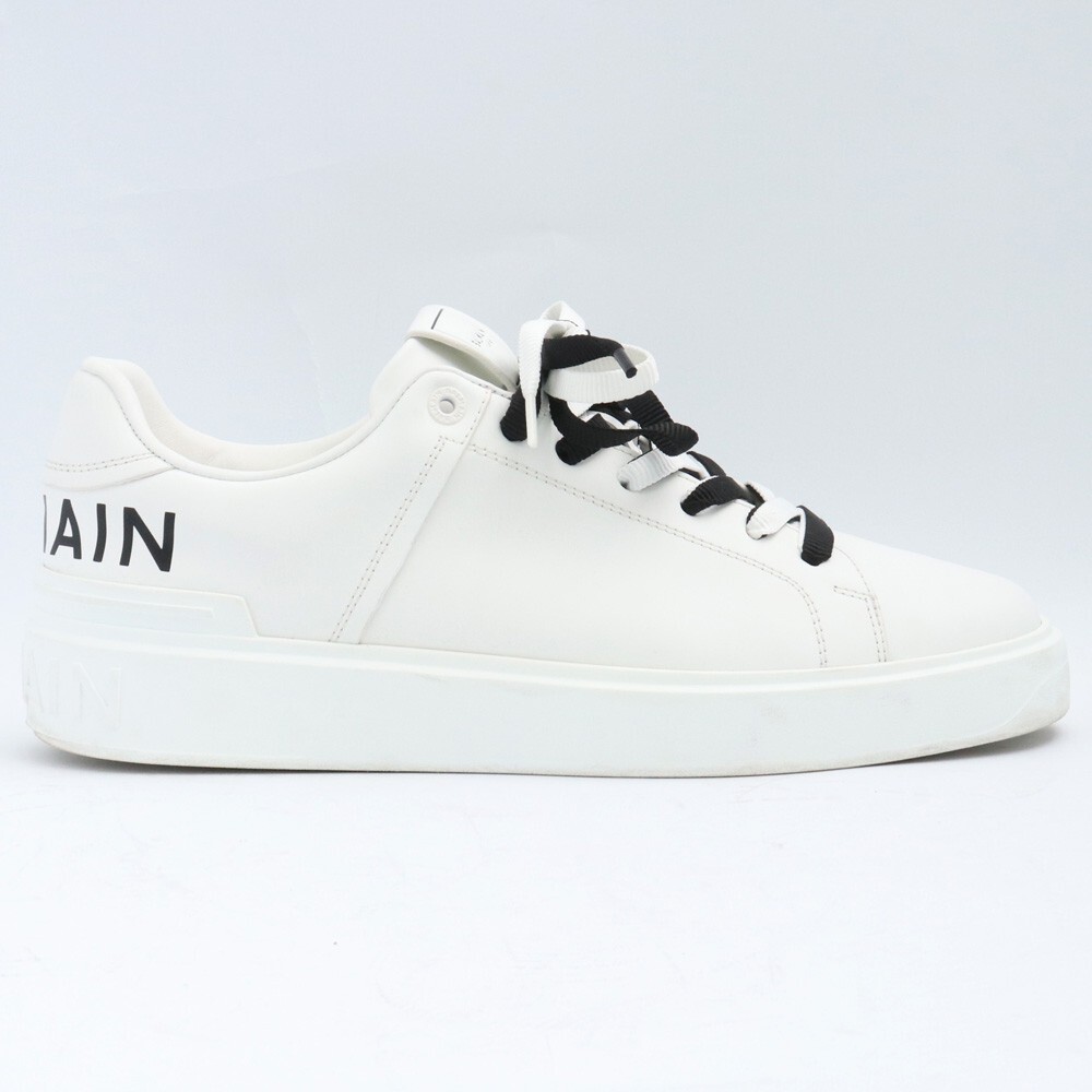 28cm BALMAIN гладкий кожа B-Court спортивные туфли размер 43 GAB AM0VI288LTRB Balmain B пальто smooth leather trainers