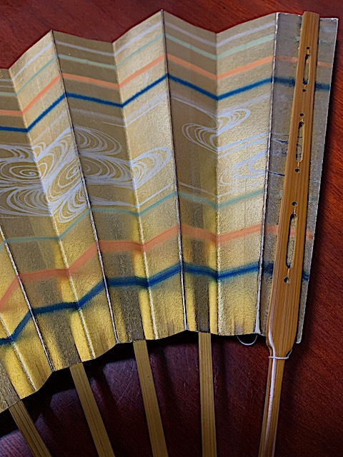 33cm竹製扇子　舞扇　仕舞　両面同柄　経年品