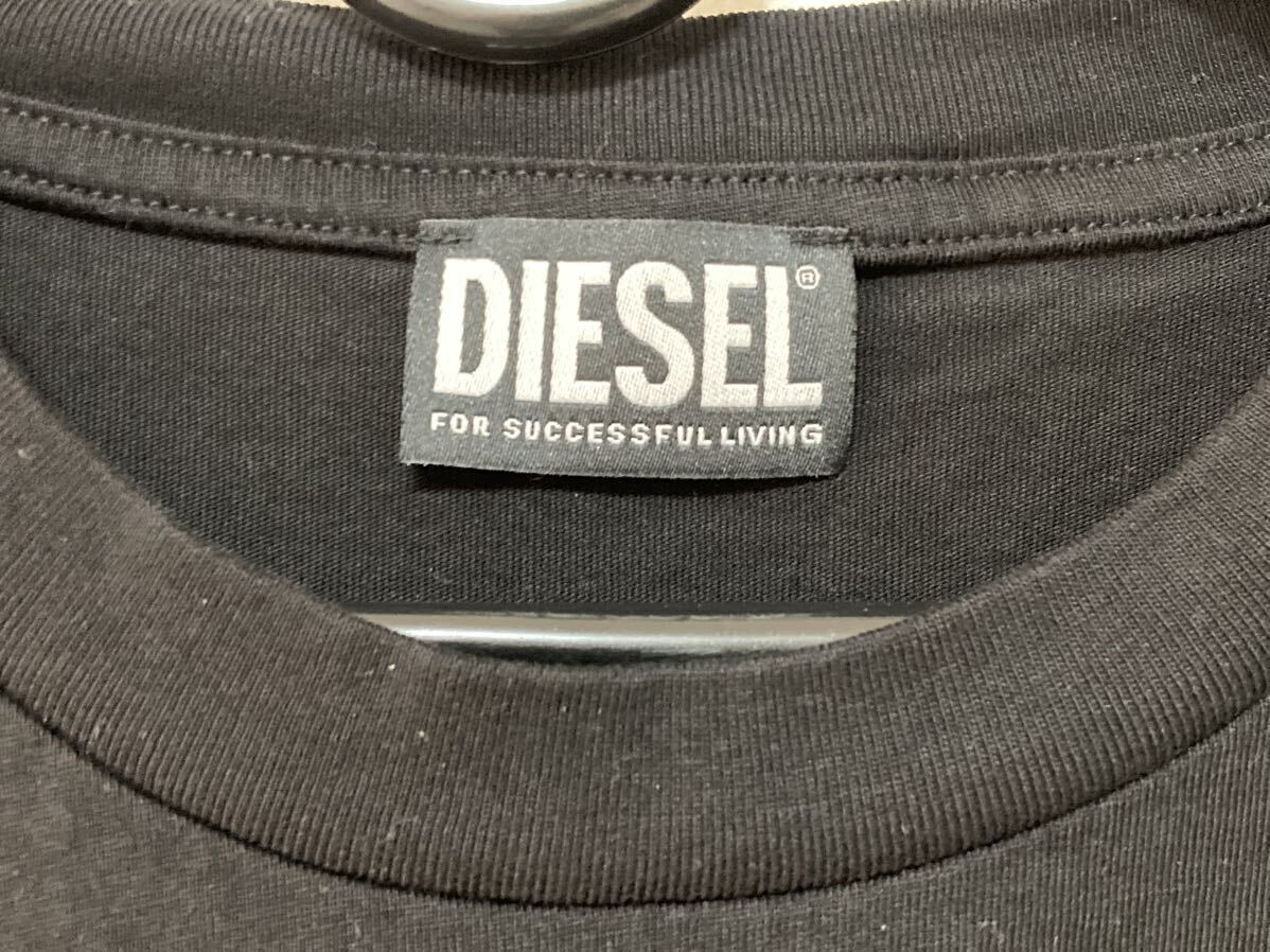 DIESEL 転写プリント レギュラーフィット メンズ半袖Tシャツ Sサイズ T-JUST-E43 ブラック 175/92A【未使用品】の画像3