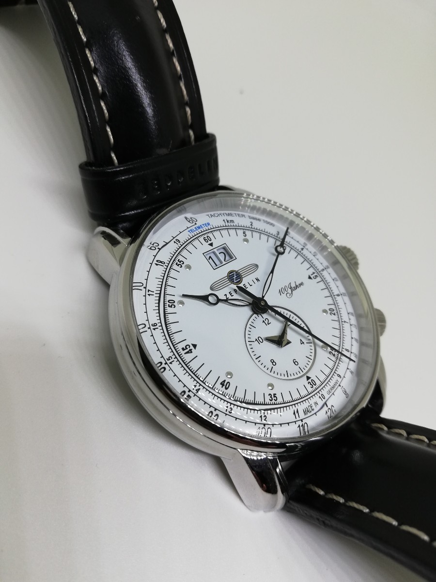 【稼働品】ZEPPELIN ツェッペリン 100周年記念 デュアルタイムメンズクォーツ腕時計_画像4