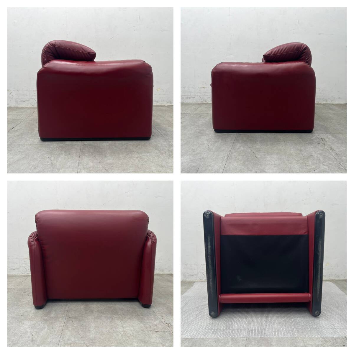 T5151☆極美品☆Cassina☆カッシーナ☆マラルンガ☆レザー☆本革☆1PSOFA☆1人掛けの画像4