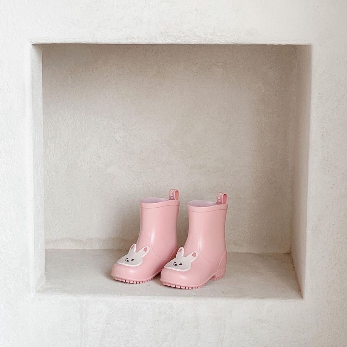 レインブーツ 長靴 レインシューズ キッズ 男の子 女の子 雨具 雨靴 軽量  可愛い　くま　うさぎ　ピンク　ホワイト　アイボリー