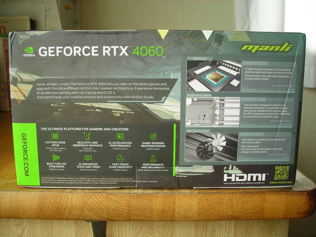 Manli GeForce RTX 4060 (M2560+N727) 緑基調のグラボ、ビデオカード_画像6