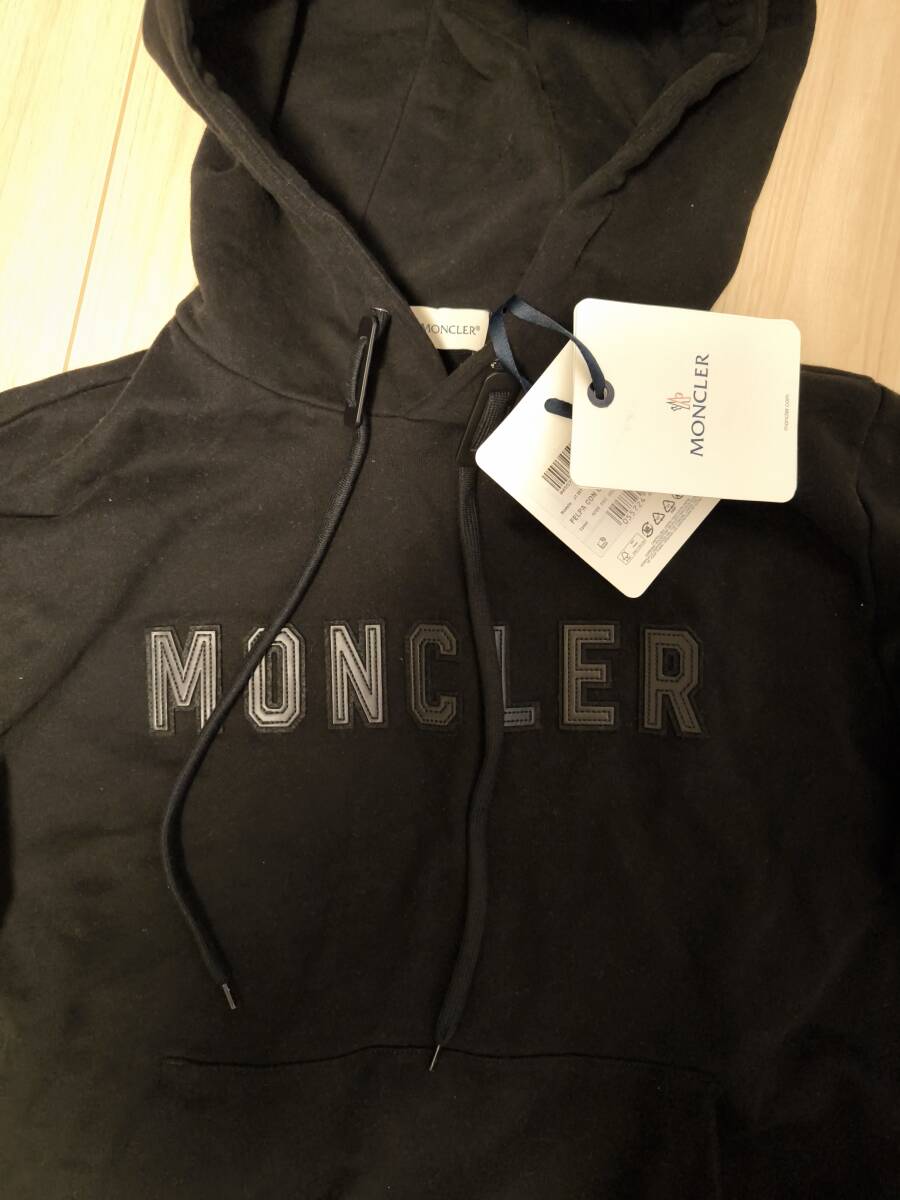 2024年購入新品タグ付 MONCLER モンクレール パーカー フーディー スウェットシャツ L 黒 ブラック 新宿伊勢丹メンズ館購入 24SS