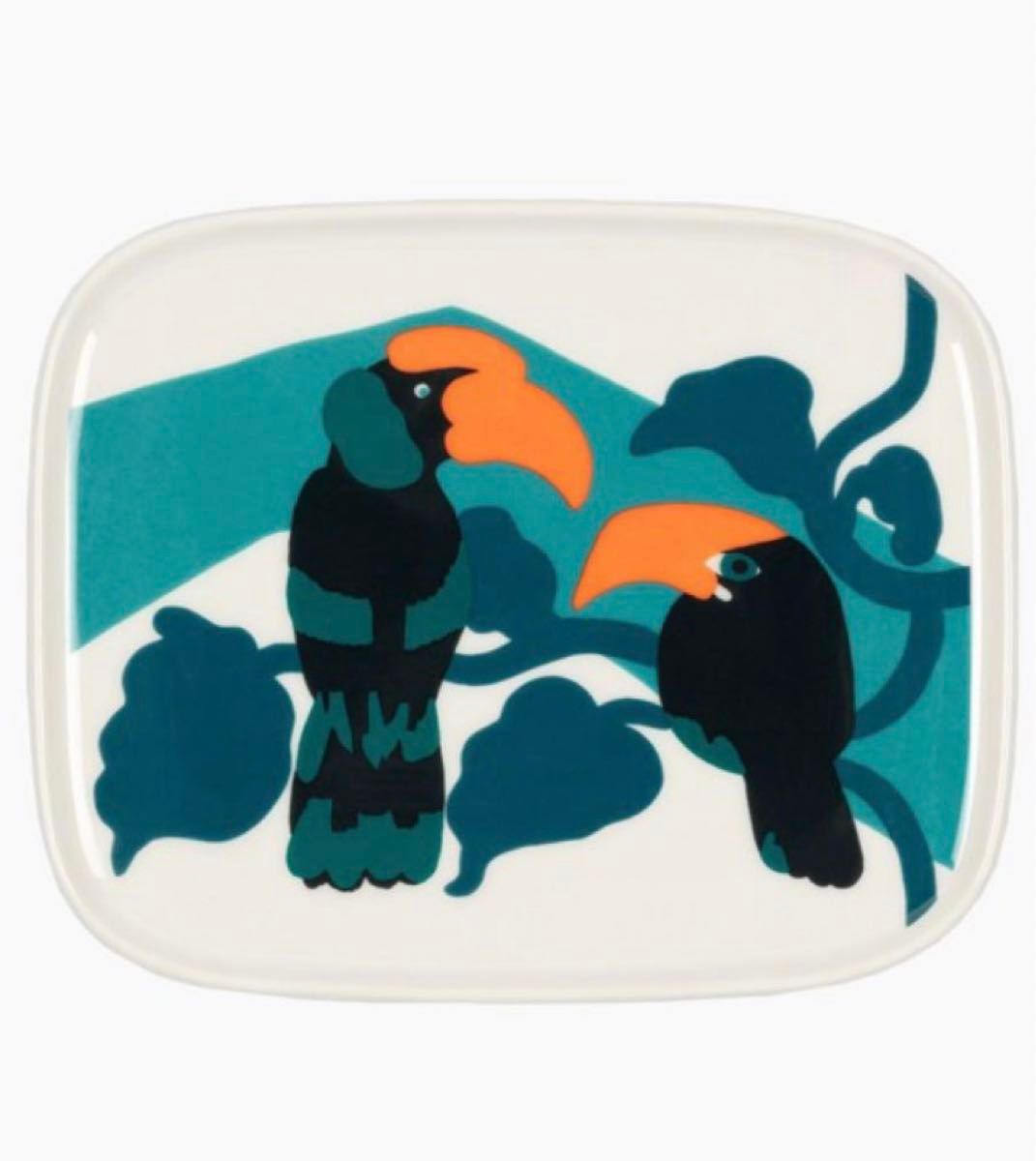 新品　未使用　２枚組　marimekko マリメッコ　Pepe plate プレート15x12cm  スクエアプレート