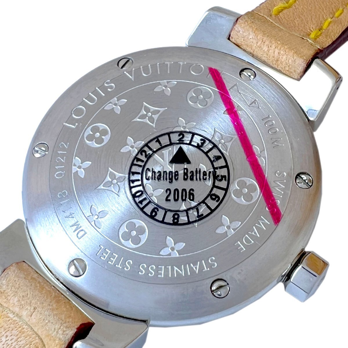 LOUIS VUITTON 　ルイヴィトン　時計　タンブール　レディース　Q1212　3重　トリプルコイルド　クォーツ　デイト_画像8