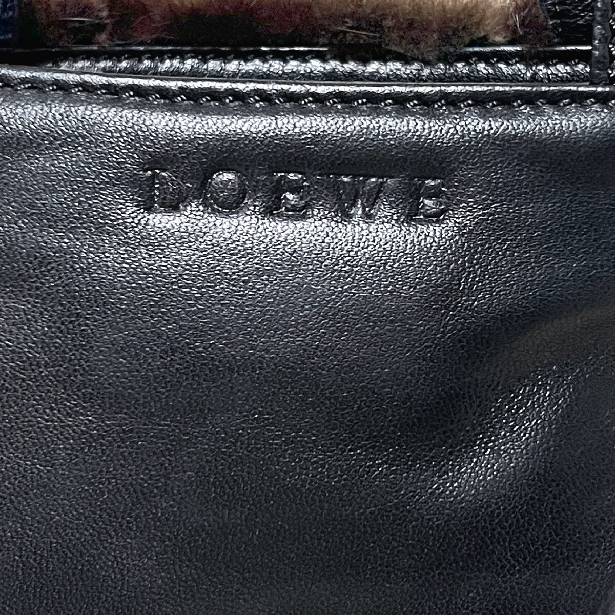 LOEWE　ロエベ　バッグ　ミニ　ファー　レザー　ハンド　2WAY　ショルダー　レディース　ブラウン　ブラック　_画像9