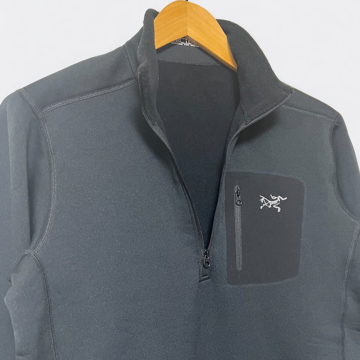 【希少】ARC'TERYX RHO AR ZIP NECK アークテリクス ロー AR ジップネック シャツ フリースジャケット 黒 ジップアップ フリース_画像7