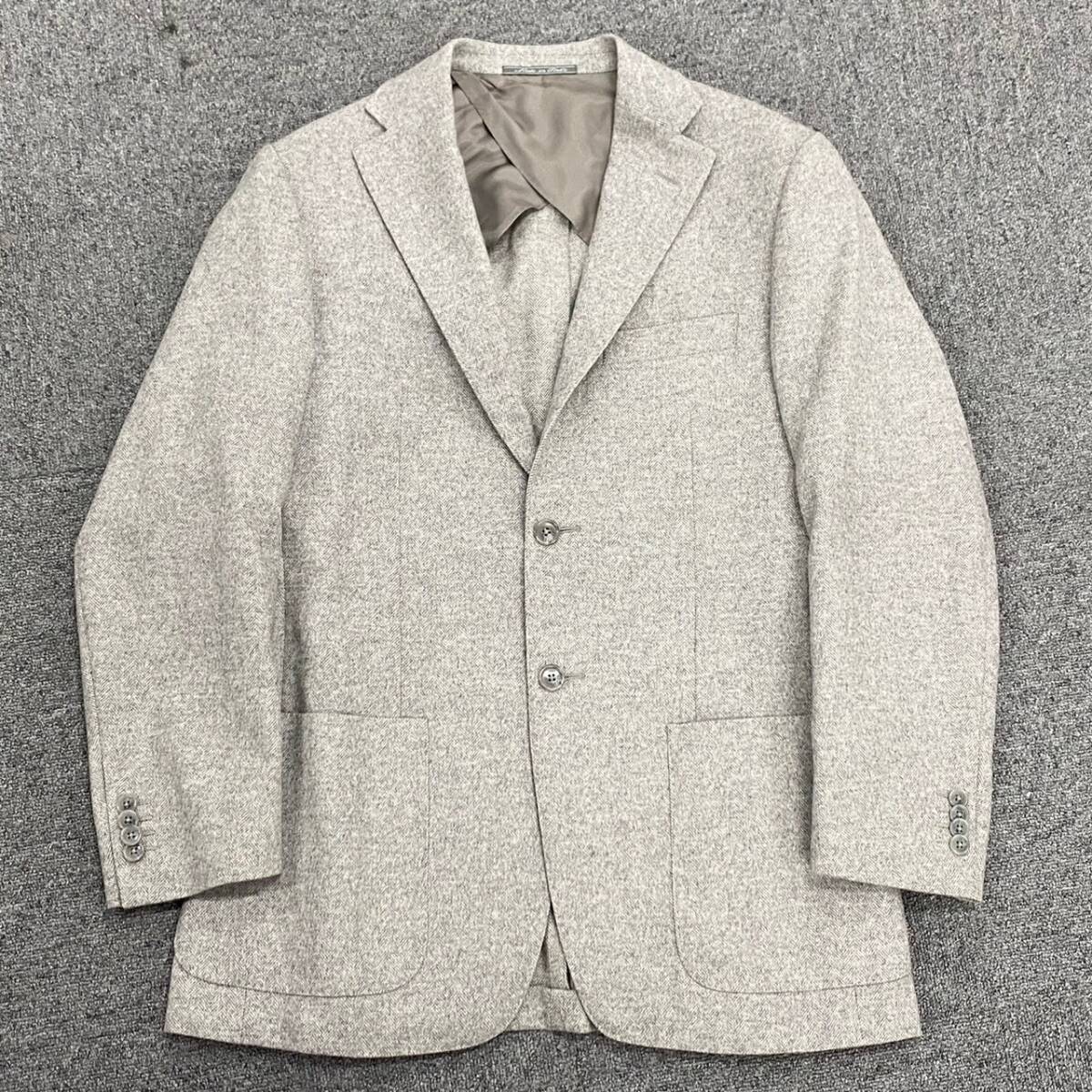 G646-Z1-1306 CORNELIANI コルネリア 2ボタン テーラードジャケット グレー X898 9 0 ANGORA サイズ/46 メンズ 服 ④_画像1