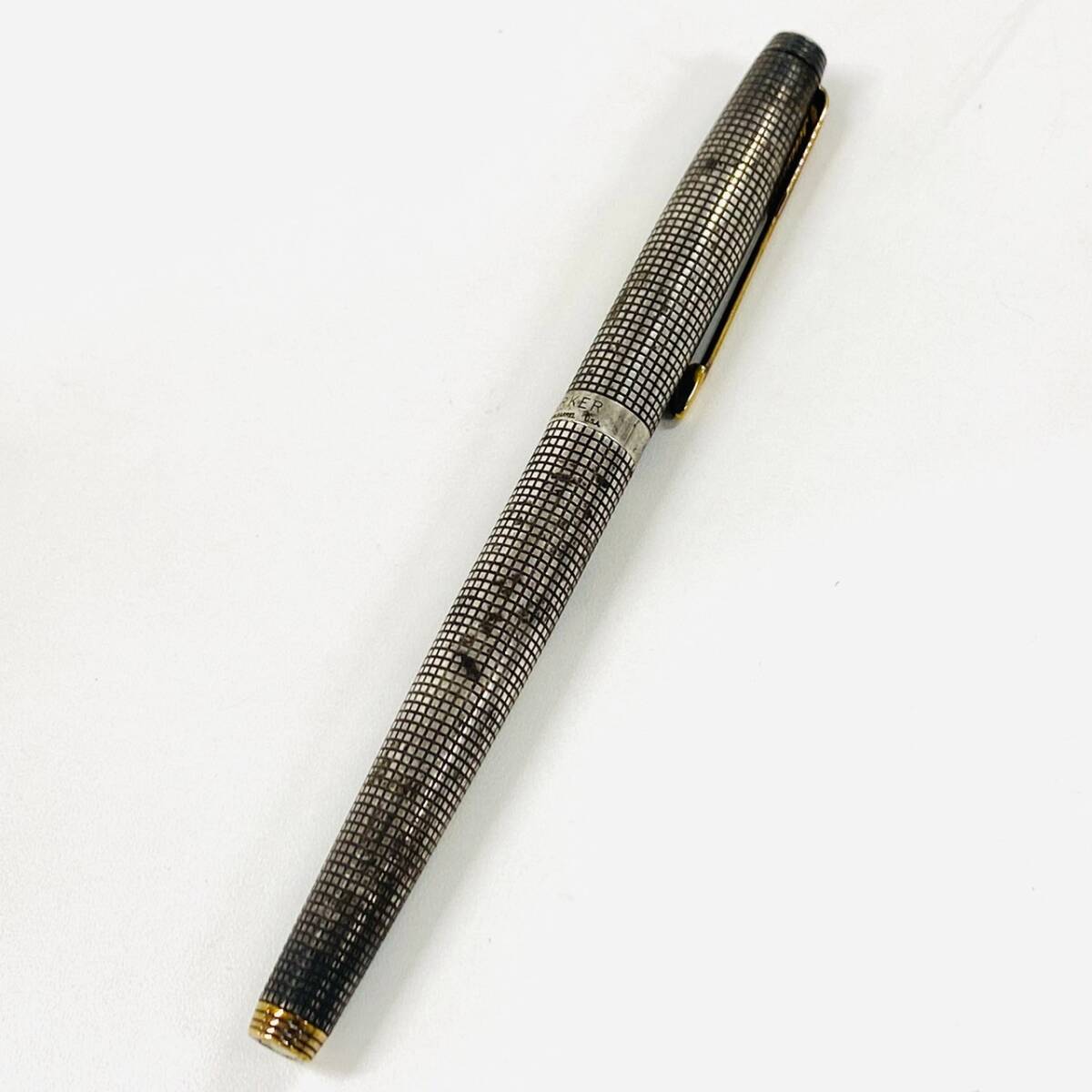 H652-Z1-1336 ★ PARKER シズレ パーカー #75 万年筆 ペン先/14K/585 STERLING CAP&BARREL シルバー ペン 筆記用具 文房具 スターリング ④