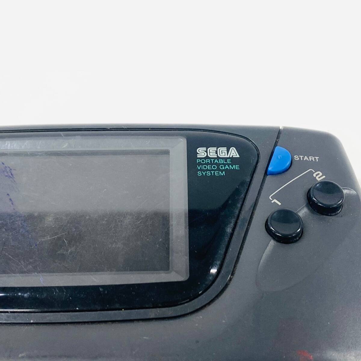 I618-Z1-1339 ◎ SEGA セガ GAME GEAR ゲームギア 本体 ブラック GGG-3210 ポータブル ゲーム機 ソフト付 JリーグGG プロストライカー ④_画像4