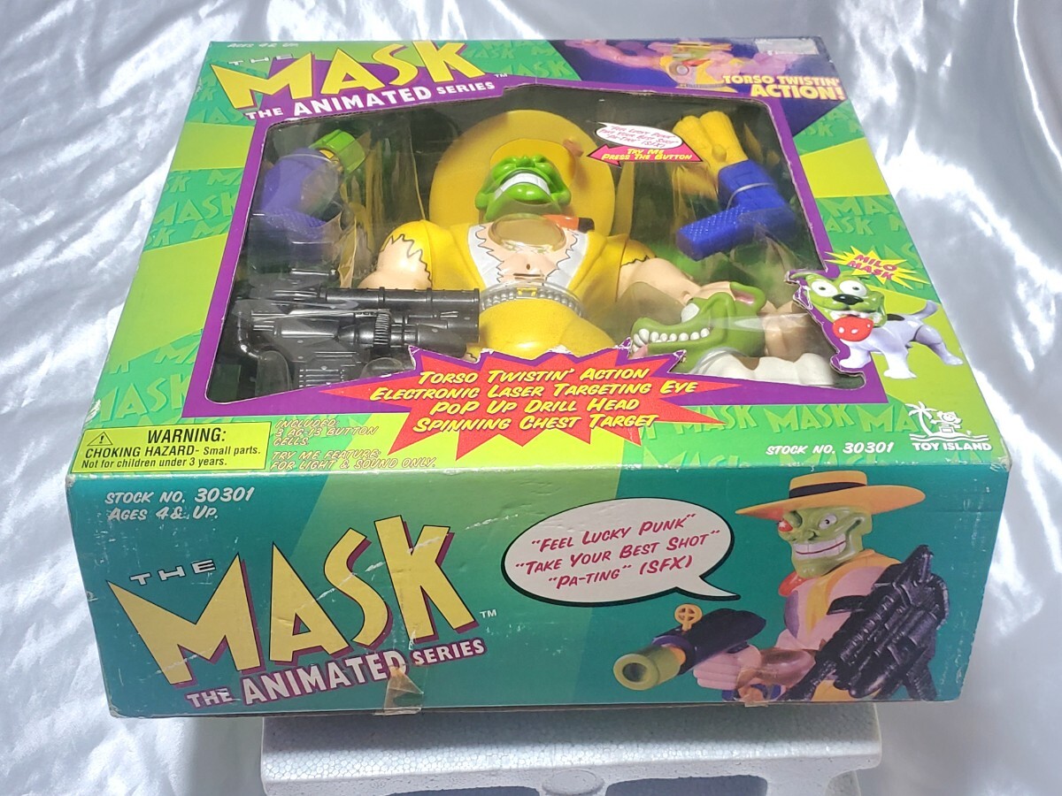 即決1997年 TOY ISLAND THE MASK THE ANIMATED SERIES ザ マスク トーキング アクション フィギュア マイロ 犬 ジム キャリー_画像5