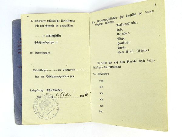 第一次世界大戦中実物 ドイツ軍 軍隊手帳 ミリタリーパックの画像6