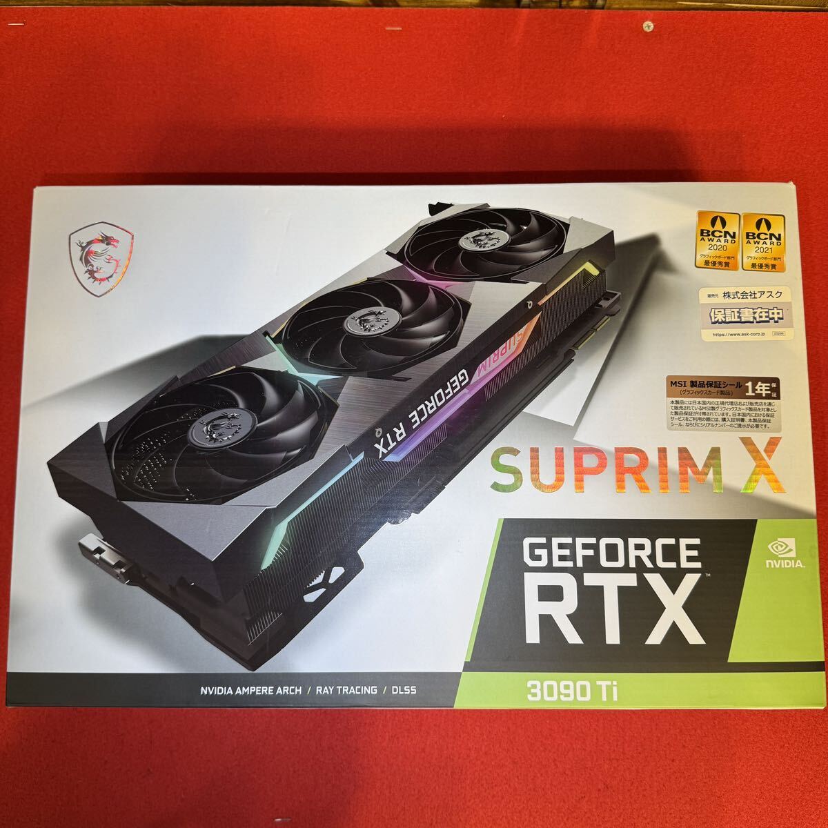 【新品未使用】MSI GeForce RTX 3090 Ti SUPRIM X 24G グラフィックスボード VD7991 ブラックの画像7