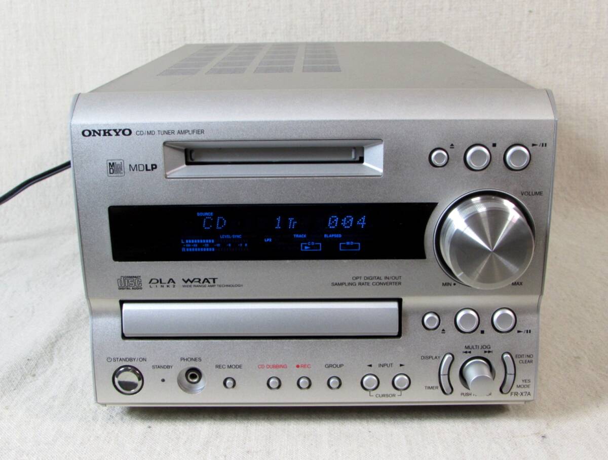 ONKYO CD/MDコンポ FR-X7A ベルト・タクトスイッチ交換済み 動作品の画像1