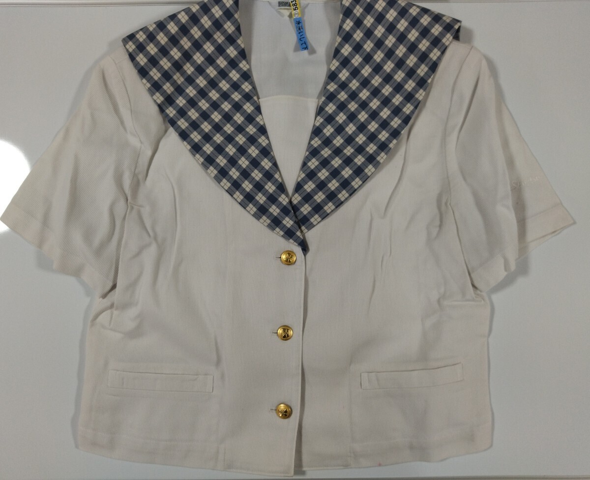 岡山県[就実中学校]女子制服 HANAE MORI ハナエモリ 160A 夏服セーラー服半袖の画像1