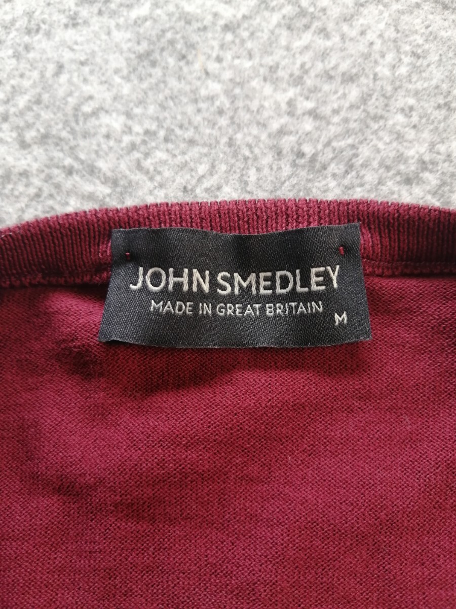 【未使用に近い】JOHN SMEDLEY ジョンスメドレー 30G シーアイランドコットン Vネック ニット