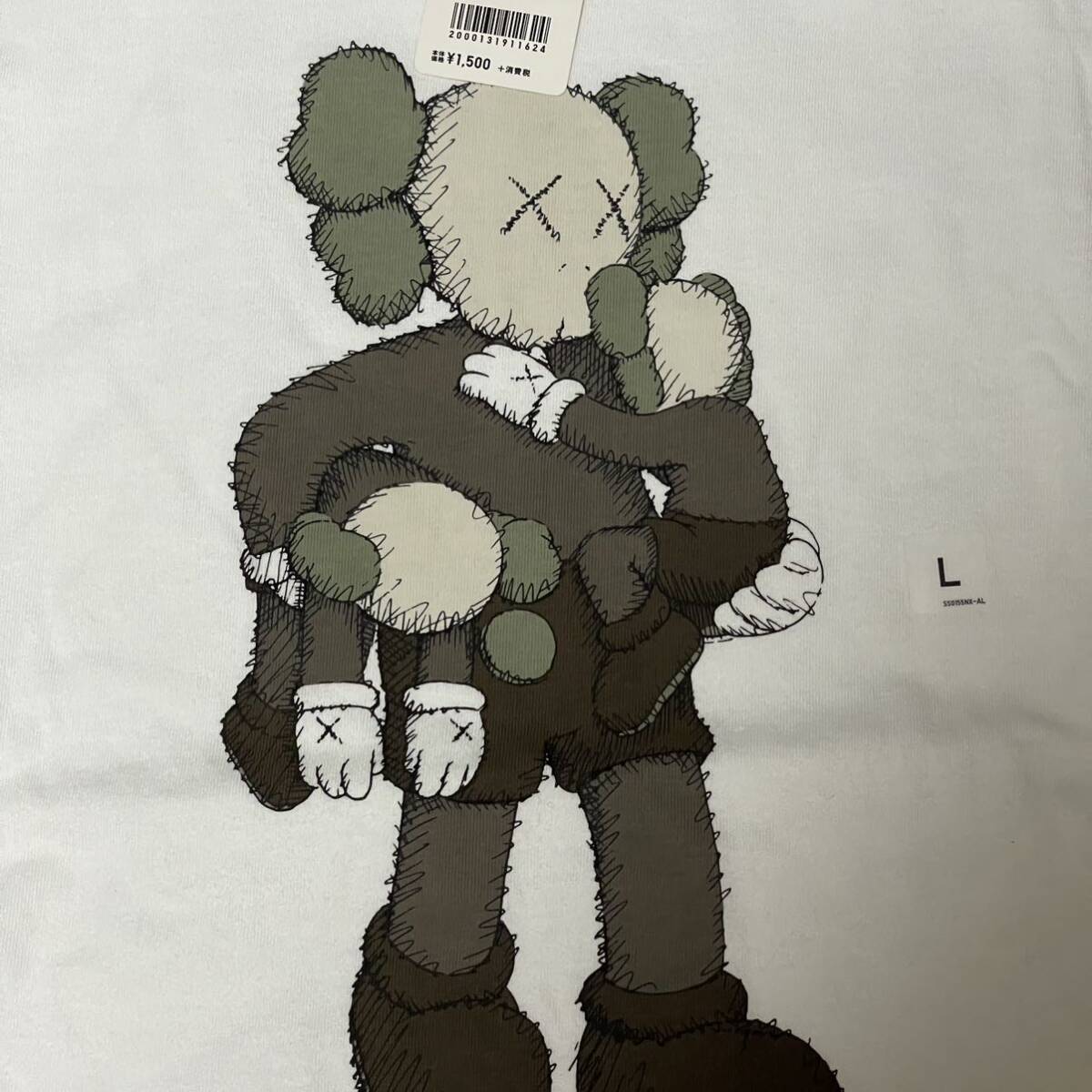 タグ付き 未使用 UNIQLO ユニクロ KAWS カウズ セサミストリート Tシャツ 白 Ｌの画像4