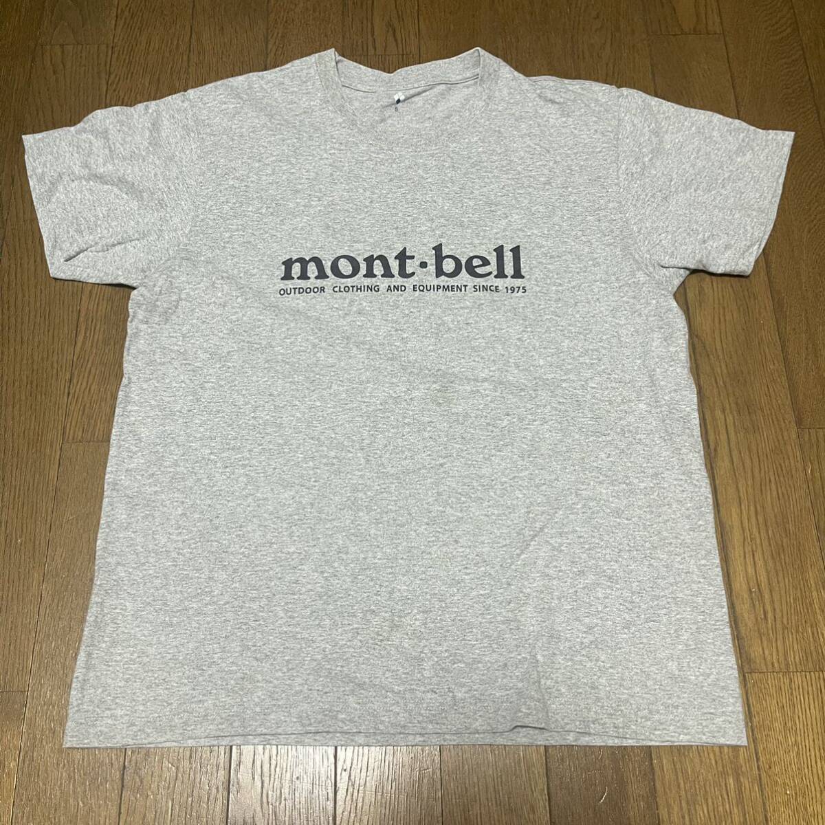 モンベル mont bell ロゴプリント Tシャツ 半袖 灰 Sの画像1