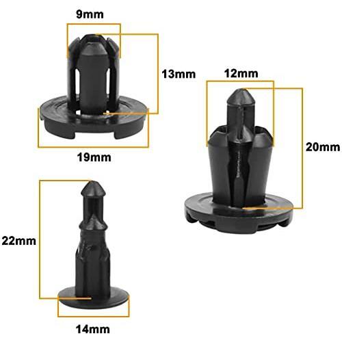 JUTOSU 9mm穴径 三菱用 プッシュ エンジン アンダー カバー 保持クリップ ホール リベット ファスナー 泥フラップ ナイロン バンパー フェの画像5