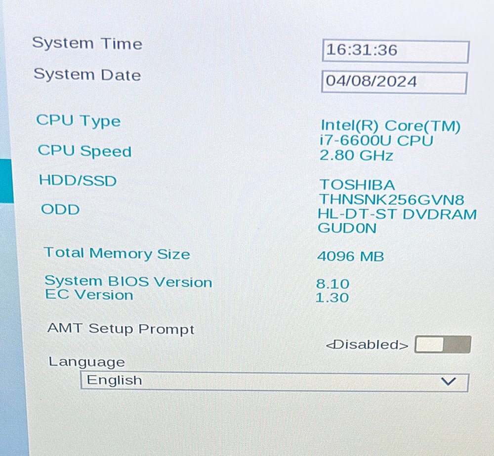 【ジャンク】東芝 Dynabook R73/D Core i7 BIOS起動確認済の画像5